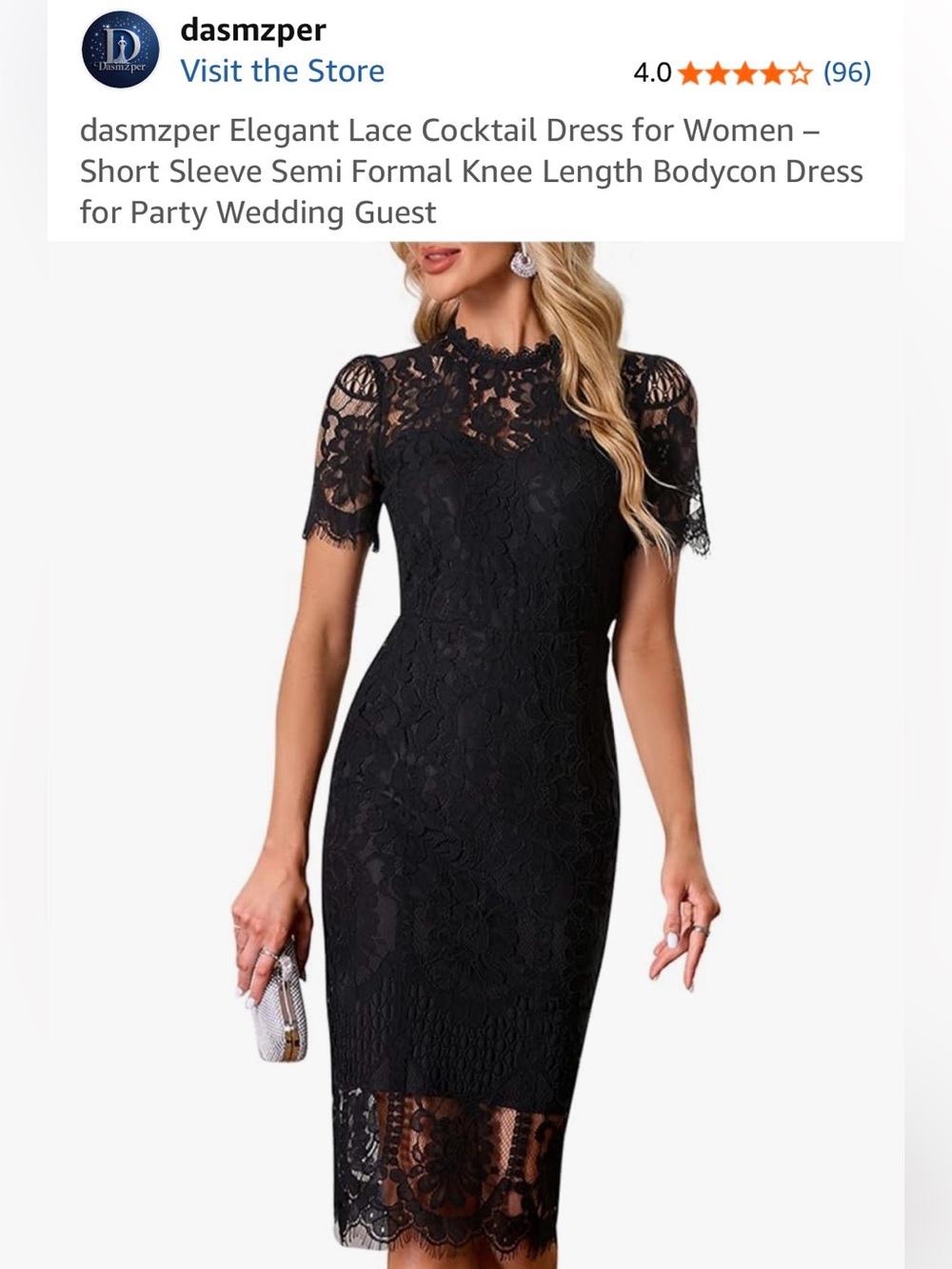 Elegant Black Lace Midi Dress by